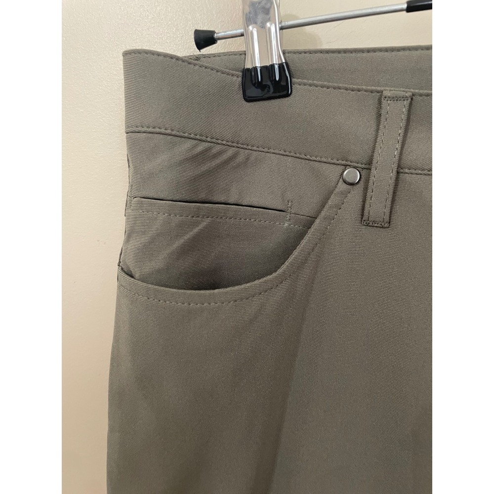 Ash & Erie Mens 5-Pocket Tech Pants Olive Green 33x25 Short Inseam Performance - Picture 4 of 7